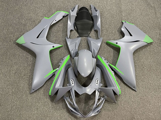 Carenados Moto Suzuki GSXR 600 / GSXR 750 2011-2024 - Nardo Gris Mate Verde Accents Fabricantes