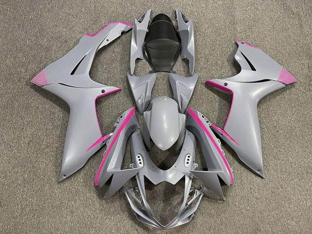 Carenados Moto Suzuki GSXR 600 / GSXR 750 2011-2024 - Nardo Gris Mate Rosa Accents Fabricantes