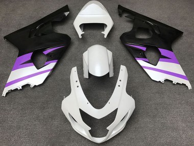 Carenados Moto Suzuki GSXR 600 / GSXR 750 2004-2005 - Blanco Púrpura Negro Mate Fabricantes