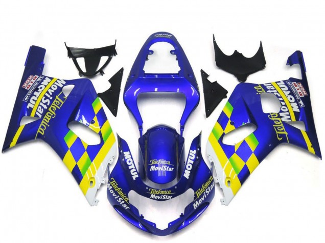 Carenados Moto Suzuki GSXR 600 / GSXR 750 2001-2003 - Azul Amarillo Verde Blanco MoviStar Fabricantes