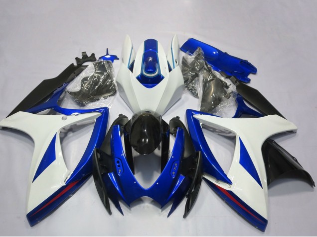 Carenado Moto Suzuki GSXR 600 / GSXR 750 2006-2007 - Blanco Azul Negro Brillante OEM Estilo Fabricantes