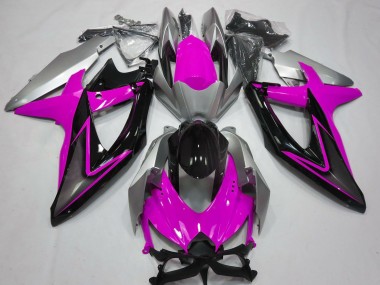 Carenados Moto Suzuki GSXR 600 / GSXR 750 2008-2010 - Plata Rosa Negro Brillante Fabricantes