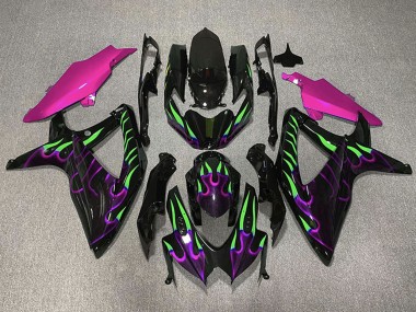 Carenados Moto Suzuki GSXR 600 / GSXR 750 2008-2010 - Negro Brillante Rosa Púrpura Verde Llama Fabricantes