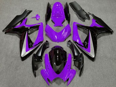 Carenados Moto Suzuki GSXR 600 / GSXR 750 2006-2007 - Púrpura Plata Negro Brillante OEM Estilo Fabricantes
