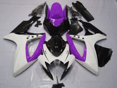 Carenados Moto Suzuki GSXR 600 / GSXR 750 2006-2007 - Púrpura Blanco Negro Brillante Estrella Fabricantes