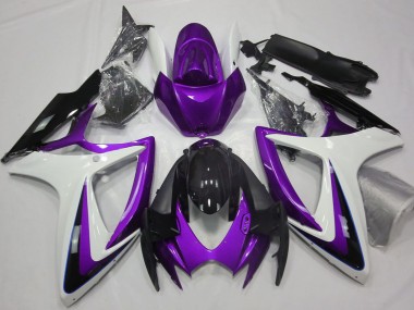 Carenados Moto Suzuki GSXR 600 / GSXR 750 2006-2007 - Púrpura Blanco Negro Brillante Fabricantes