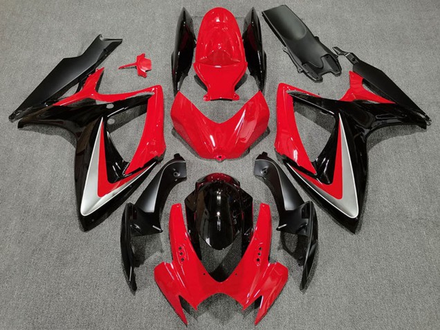 Carenados Moto Suzuki GSXR 600 / GSXR 750 2006-2007 - Rojo Gris Negro Brillante OEM Estilo Fabricantes