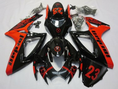 Carenados Moto Suzuki GSXR 600 / GSXR 750 2006-2007 - Rojo Negro Brillante Jordan 23 Fabricantes