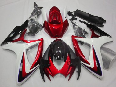 Carenados Moto Suzuki GSXR 600 / GSXR 750 2006-2007 - Blanco Rojo Negro Brillante Fabricantes