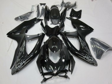 Carenados Moto Suzuki GSXR 600 / GSXR 750 2008-2010 - Negro Brillante Plata Fabricantes