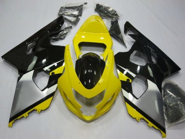 Carenados Moto Suzuki GSXR 600 / GSXR 750 2004-2005 - Amarillo Plata Negro OEM Estilo Fabricantes