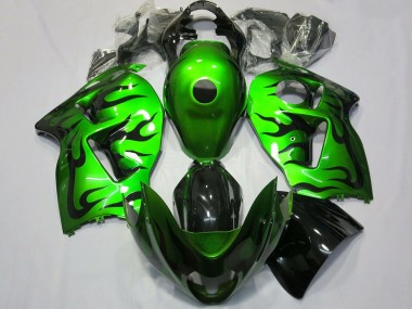 Carenado Moto Suzuki GSXR 1300 1996-2007 - Verde Negro Llama Fabricantes
