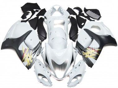 Carenados Moto Suzuki GSXR 1300 2008-2020 - Blanco Brillante Plata Estilo Fabricantes
