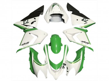 Carenados Moto Kawasaki ZX10R 2004-2005 - Blanco Brillante Verde Fabricantes