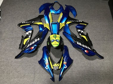 Carenados Moto Kawasaki ZX10R 2016-2020 - Azul Metalizado Amarillo Tiburón 46 Fabricantes