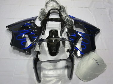 Carenado Moto Kawasaki ZX6R 2000-2002 - Negro Brillante Azul Llama Fabricantes