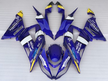 Carenados Moto Kawasaki ZX6R 2013-2018 - Azul Blanco Amarillo Trick Star Bridgestone Fabricantes