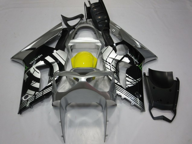 Carenados Moto Kawasaki ZX6R 2003-2004 - Plata Amarillo Negro Brillante Fabricantes