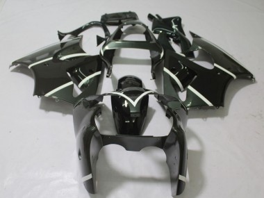 Carenados Moto Kawasaki ZX6R 2000-2002 - Negro Brillante Blanco Fabricantes