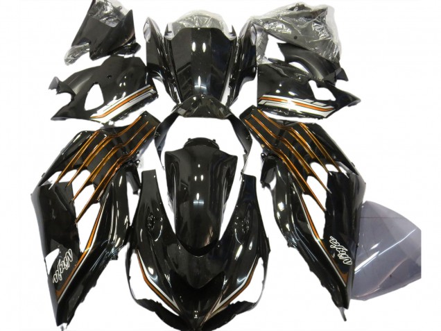 Carenados Moto Kawasaki ZX14R ZZR1400 2012-2024 - Negro Brillante Naranja Fabricantes