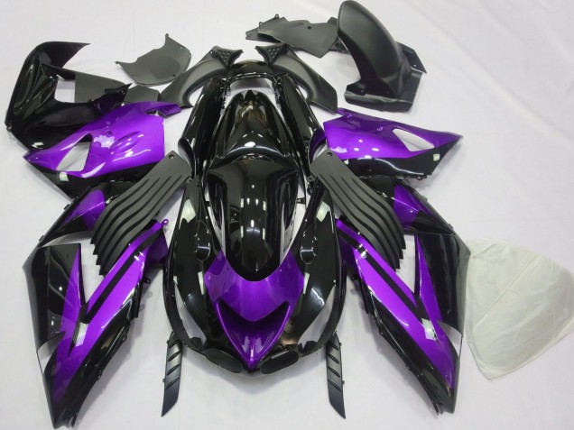 Carenados Moto Kawasaki ZX14R 2006-2011 - Púrpura Negro Brillante Fabricantes