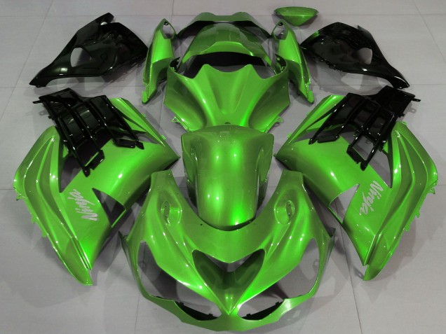 Carenados Moto Kawasaki ZX14R ZZR1400 2012-2024 - Verde Líquido Negro Fabricantes