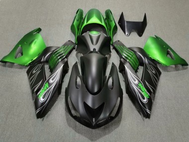 Carenados Moto Kawasaki ZX14R 2006-2011 - Verde Negro Mate Fabricantes