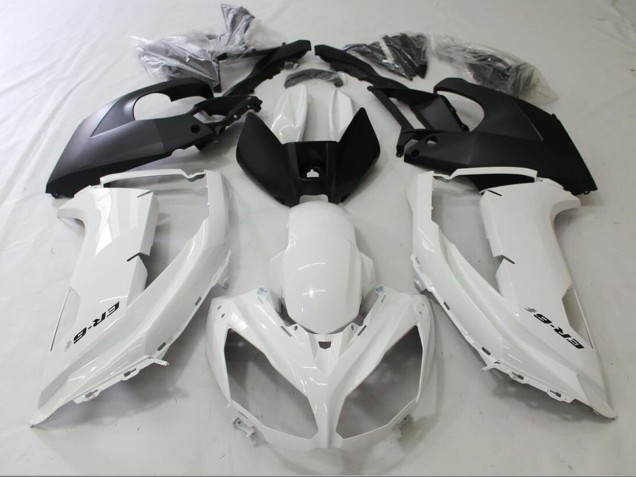 Carenados Moto Kawasaki Ninja ER6F 2012-2014 - Blanco Brillante Negro Mate Fabricantes