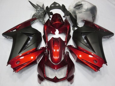 Carenados Moto Kawasaki Ninja 250 2008-2012 - Rojo Negro Mate Fabricantes