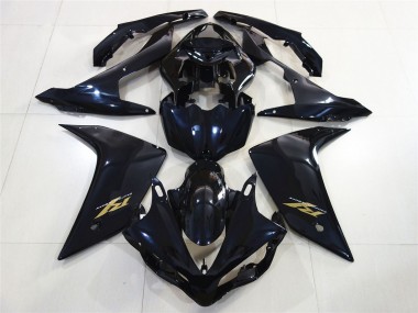 Carenados Moto Yamaha R1 2007-2008 - Negro Brillante Azul Oscuro Oro Calcomanía Fabricantes