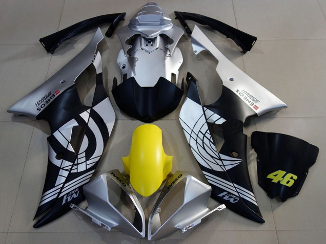 Carenados Moto Yamaha R6 2008-2016 - Plata Amarillo Negro Mate ENEOS 46 Fabricantes