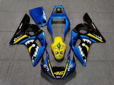 Carenados Moto Yamaha R6 1998-2002 - Azul Amarillo Negro Tiburón 46 Fabricantes
