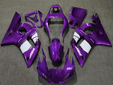 Carenados Moto Yamaha R6 1998-2002 - Púrpura Oscuro Blanco Fabricantes