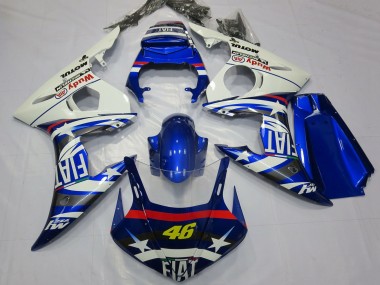 Carenados Moto Yamaha R6 2003-2004 - Blanco Azul Fiat Michelin Motul 46 Fabricantes