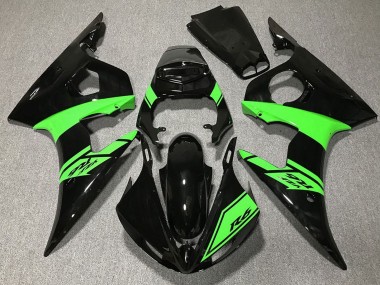 Carenados Moto Yamaha R6 2003-2004 - Negro Brillante Verde Fabricantes