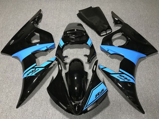 Carenados Moto Yamaha R6 2003-2004 - Negro Brillante Azul Claro Fabricantes
