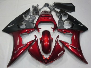 Carenados Moto Yamaha R6 2005 - Rojo Oscuro Negro Mate Fabricantes