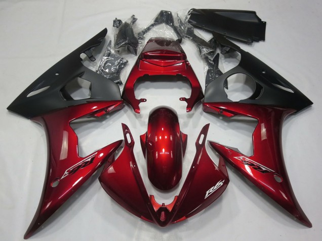 Carenados Moto Yamaha R6 2005 - Rojo Oscuro Negro Mate Fabricantes