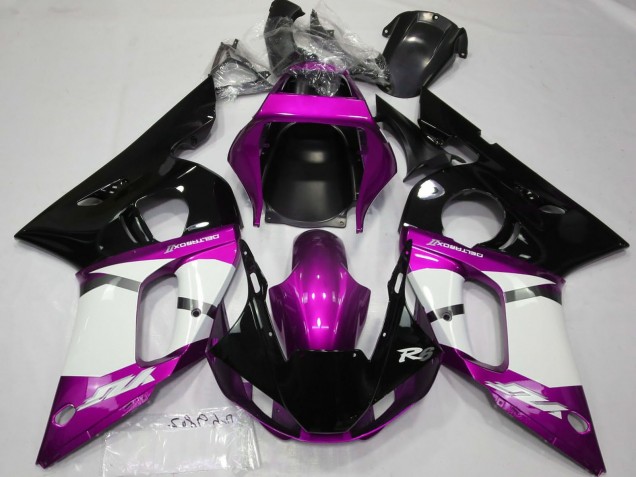 Carenados Moto Yamaha R6 1998-2002 - Púrpura Blanco Negro Brillante Fabricantes