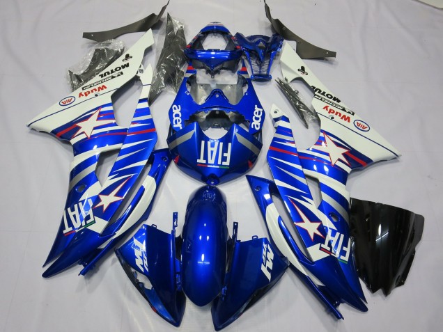 Carenados Moto Yamaha R6 2008-2016 - Blanco Azul Fiat Acer Motul Michelin Fabricantes