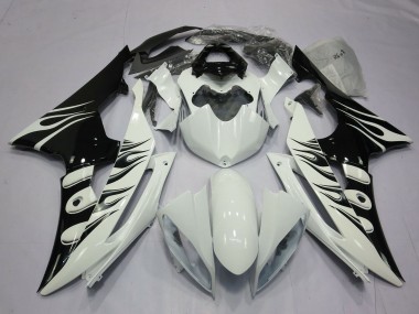 Carenados Moto Yamaha R6 2008-2016 - Blanco Negro Brillante Llama Fabricantes
