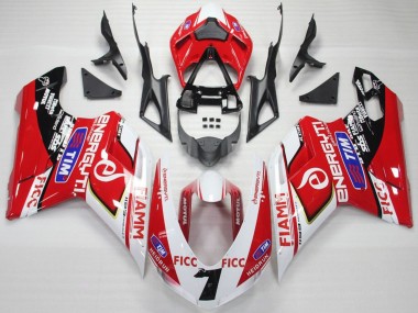 Carenados Moto Ducati 848 1098 1198 2007-2014 - Blanco Rojo Azul Negro Brillante Ficc Fiamm 7 Fabricantes