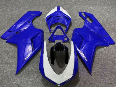 Carenados Moto Ducati 1198 2007-2014 - Azul Brillante Blanco Fabricantes
