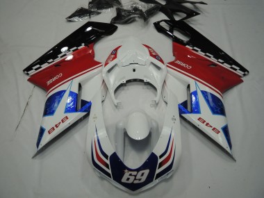 Carenados Moto Ducati 848 2007-2014 - Blanco Rojo Azul Negro Brillante Corse 69 Fabricantes