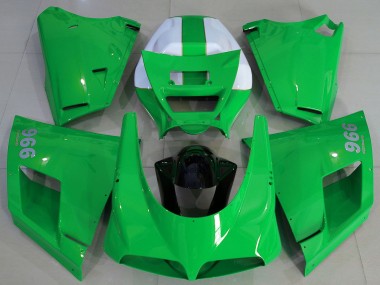 Carenados Moto Ducati 996 1993-2005 - Verde Brillante Blanco Fabricantes