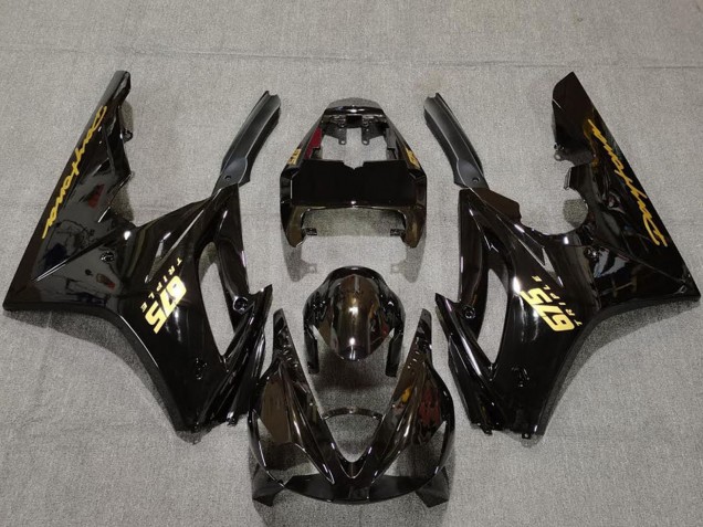 Carenados Moto Triumph Daytona 675 2006-2008 - Negro Brillante Oro Calcomanías Fabricantes