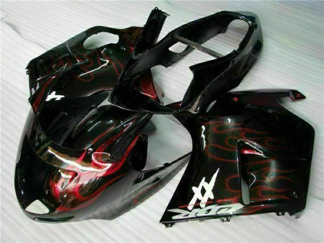 Carenado Moto ABS Honda CBR1100XX Blackbird 1996-2007 - Negro Brillante Rojo Llama Fabricantes