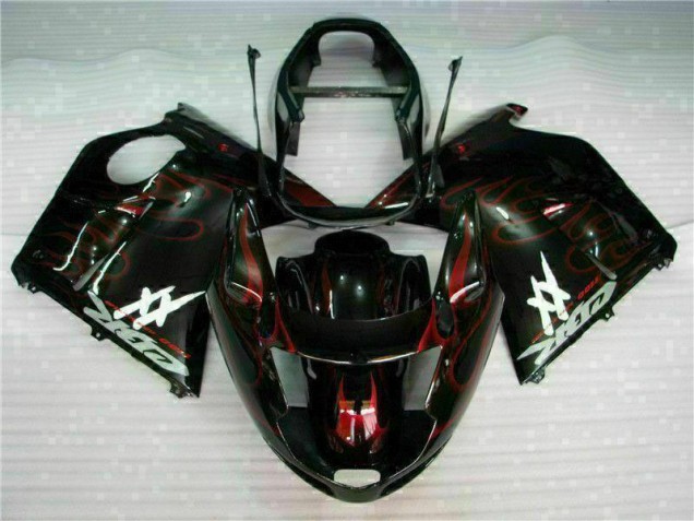 Carenado Moto ABS Honda CBR1100XX Blackbird 1996-2007 - Negro Brillante Rojo Llama Fabricantes