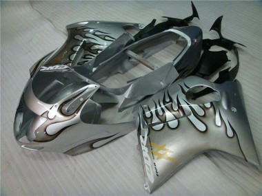 Carenado Moto Honda CBR1100XX Blackbird 1996-2007 - Plata Negro Llama Fabricantes