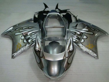 Carenado Moto Honda CBR1100XX Blackbird 1996-2007 - Plata Negro Llama Fabricantes